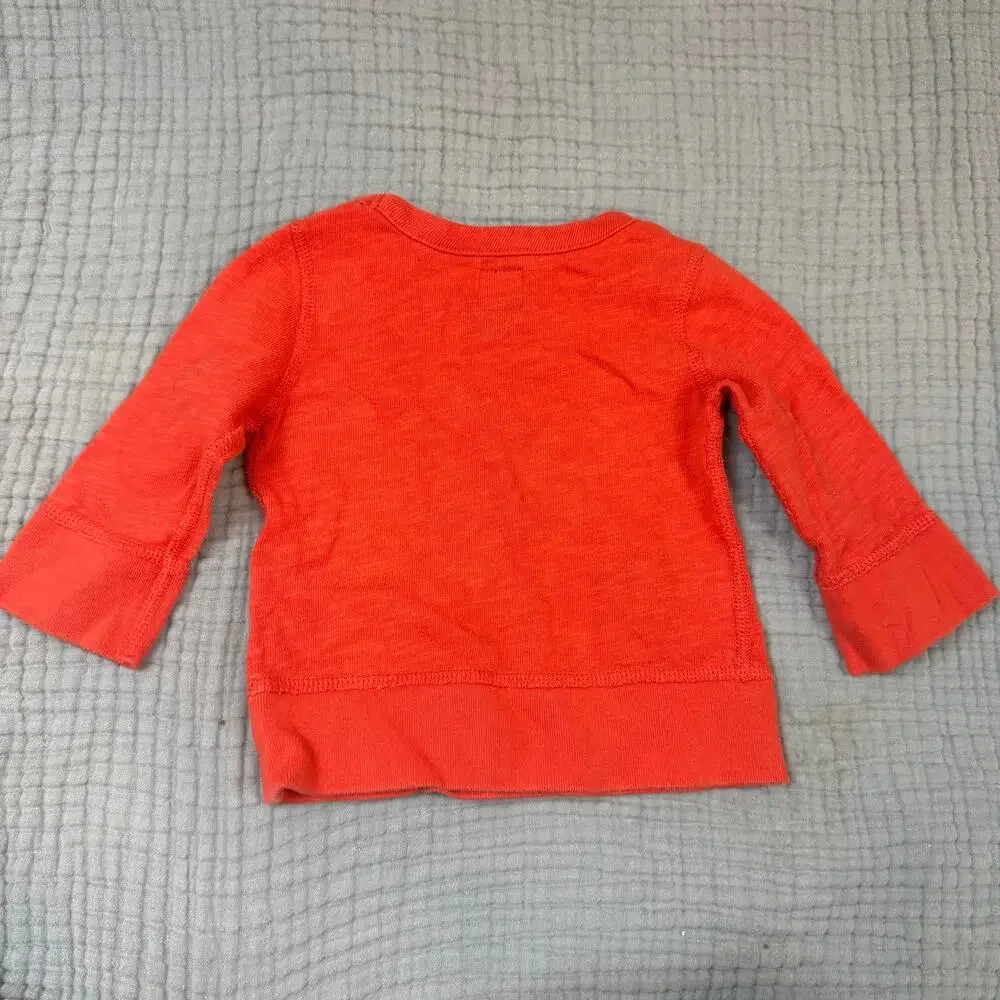 Baby Gap Orange Pullover Cotton Long Sleeve T Shirt Sweatshirt Boy 6-12 Months